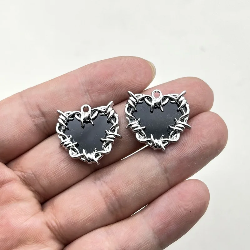 8/40PCS Sweet Fairy Tale Princess Wind Thorn Lace Love Mirror Alloy Accessories DIY Earrings Hair Accessories Pendant Material