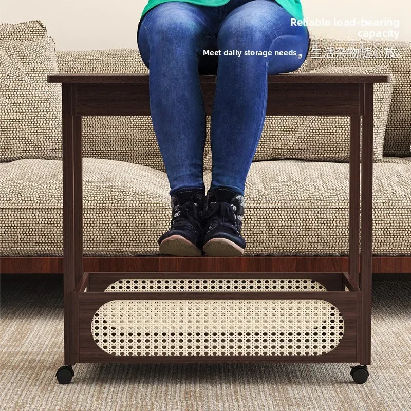 trolley with wheels movable folding coffee table living room sofa side table