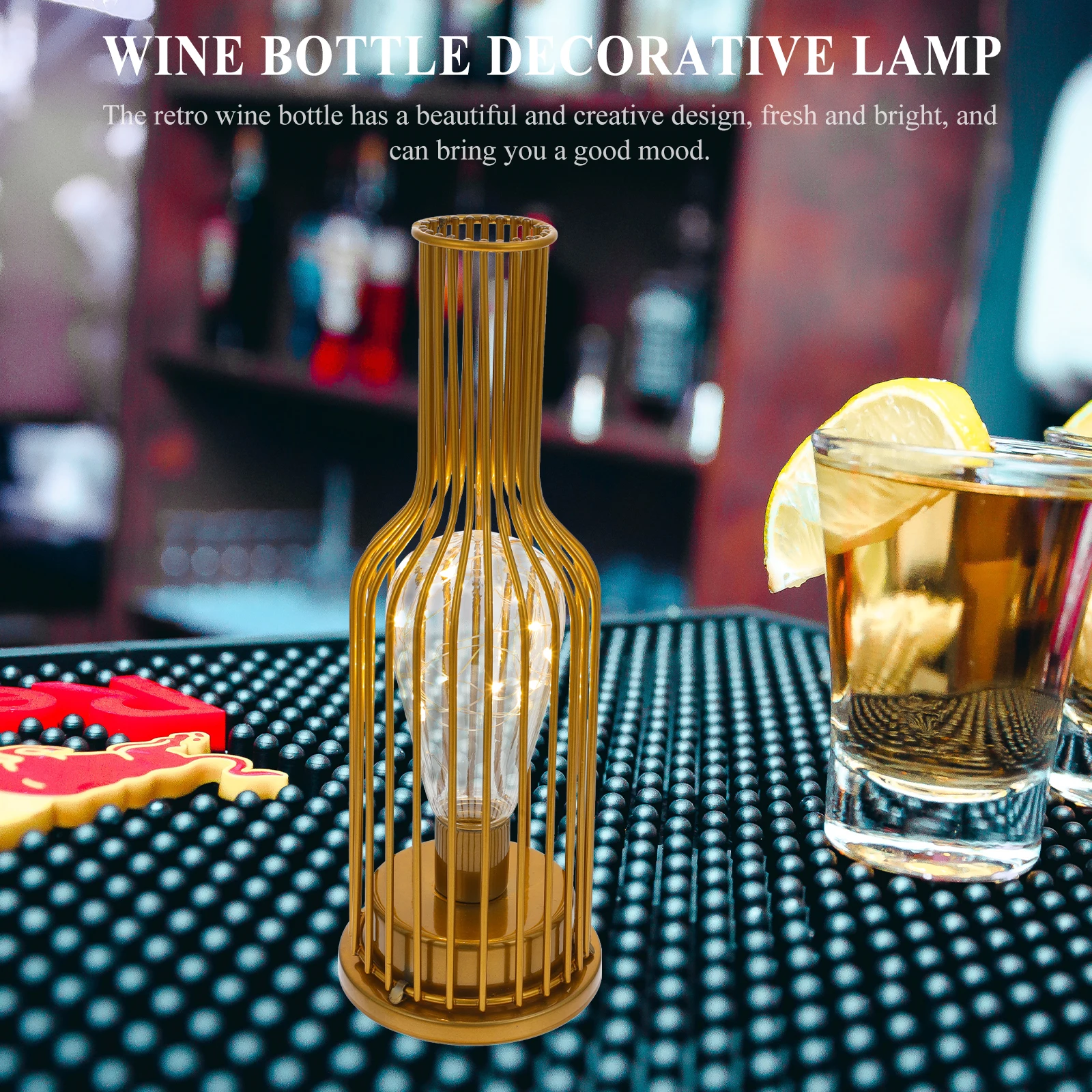 Retro Bottle Desk Lamp Iron Desktop Bedside Table Decorative Small Creative Rustic
