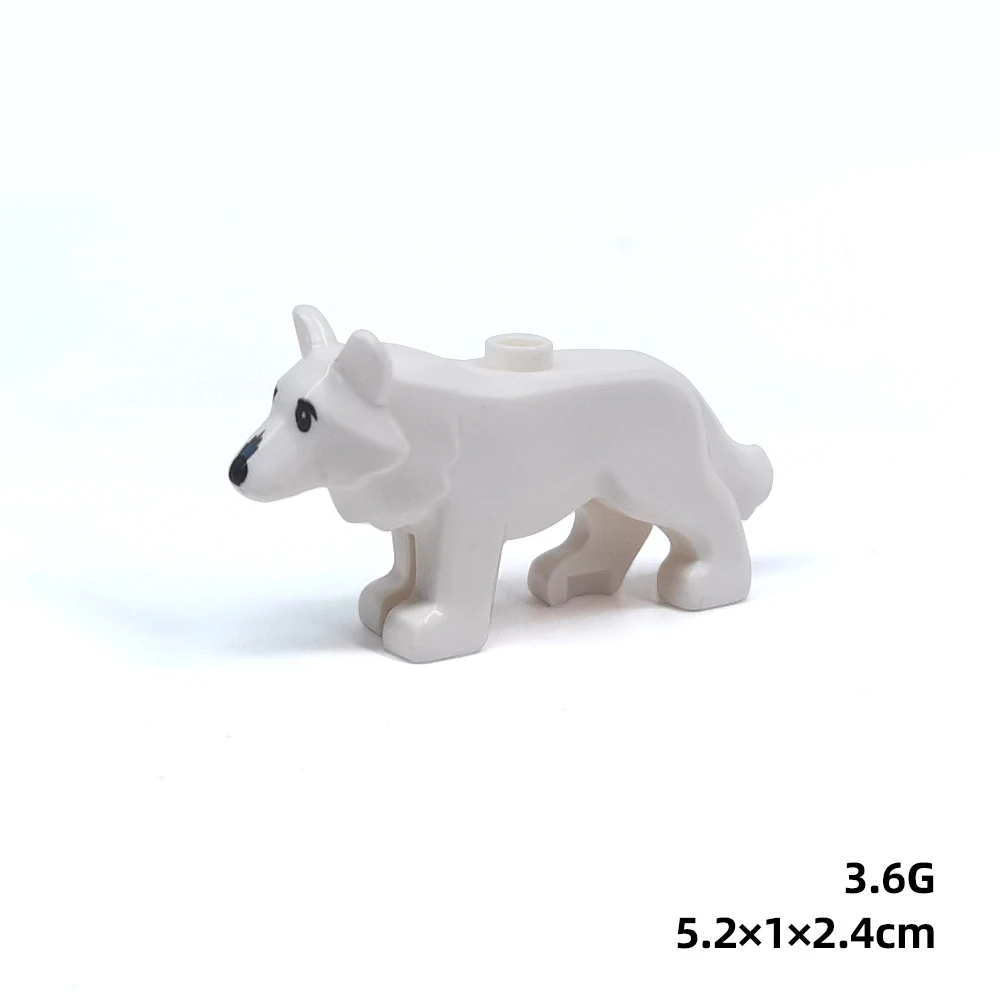Animales del zoológico mundo cabra lobo Animal bloques de construcción juguetes adornos de escritorio ladrillos regalo para niños