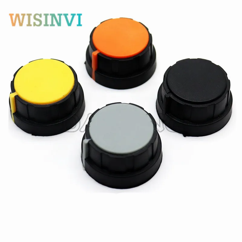 

5pcs Rubber copper core knob cap Diameter 31.5mm height 16.5mm adjust speed Potentiometer knob Round hole 6MM Screw fixation
