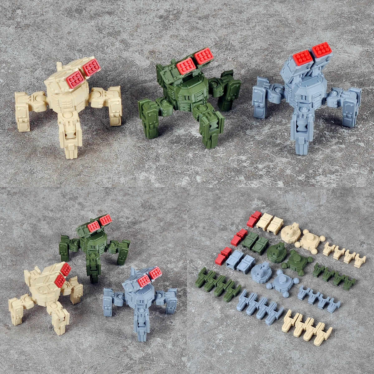 

Assembly Scale Set Static plastic Quadruped mecha robot tank 3pcs