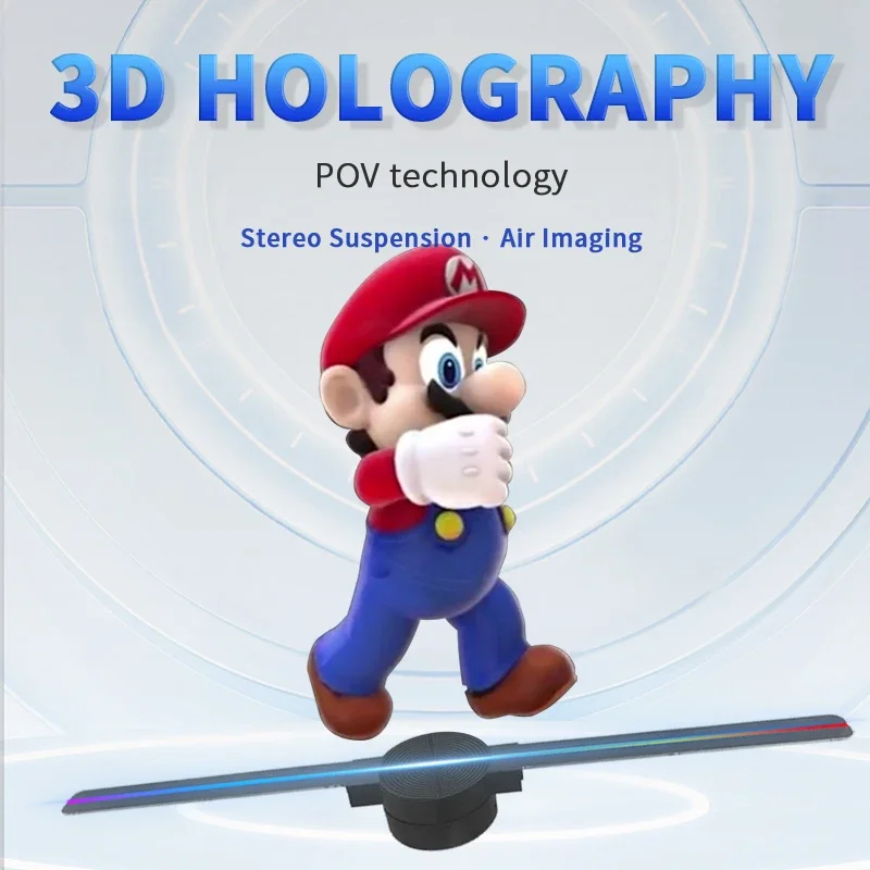 

3D holographic naked eye suspended projection advertising machine LED fan aerial imaging ultra-thin advertising machine