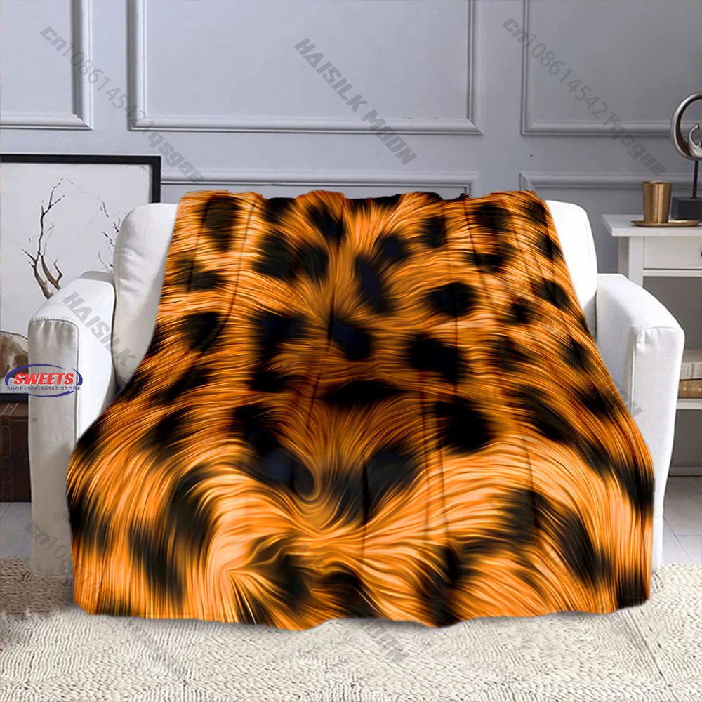Leopard Pattern Cozy Blanket Multiple sizes kid's and adults' bedroom living room sofa decor blanket, Exquisite gift