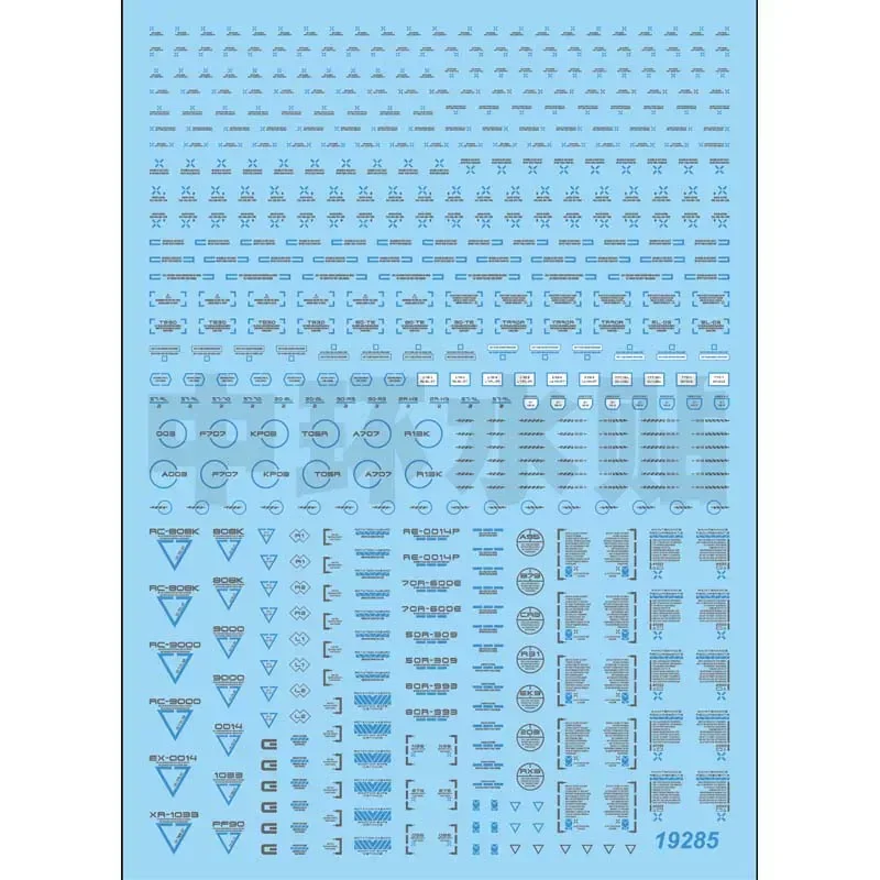 ZhongHuan High-Precision Waterslide Decals for HG MG RB02 HIQ Style General Warning System Normal Gray-Blue Hobby DIY