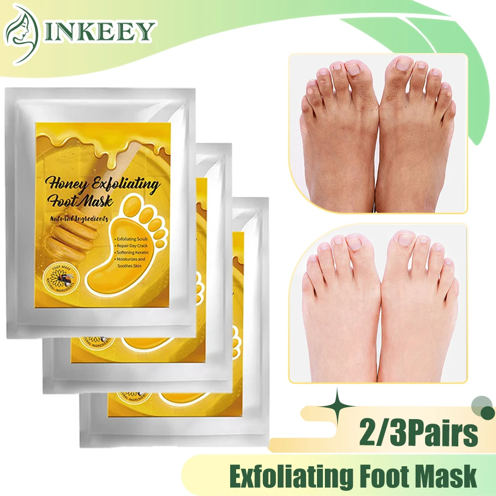 

Honey Exfoliating Foot Peeling Mask Foot Peel Mask Spa Pedicure Socks Foot Dead Skin Remover Deeply Moisturizing Feet Care