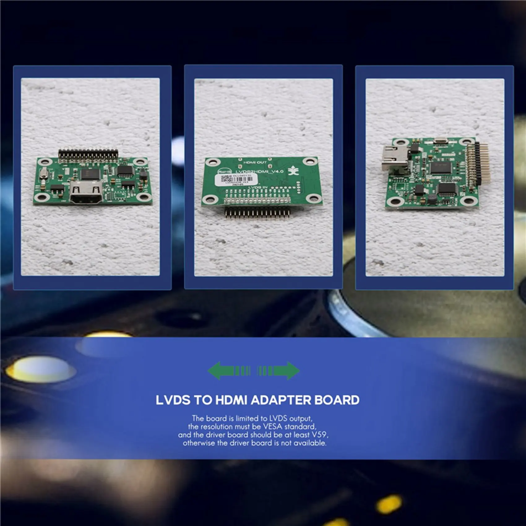 لوحة BVBV LVDS إلى HDMI HDMI إلى LVDS تدعم قرارات متعددة 720PLVDS لوحة تحويل 1920X1080