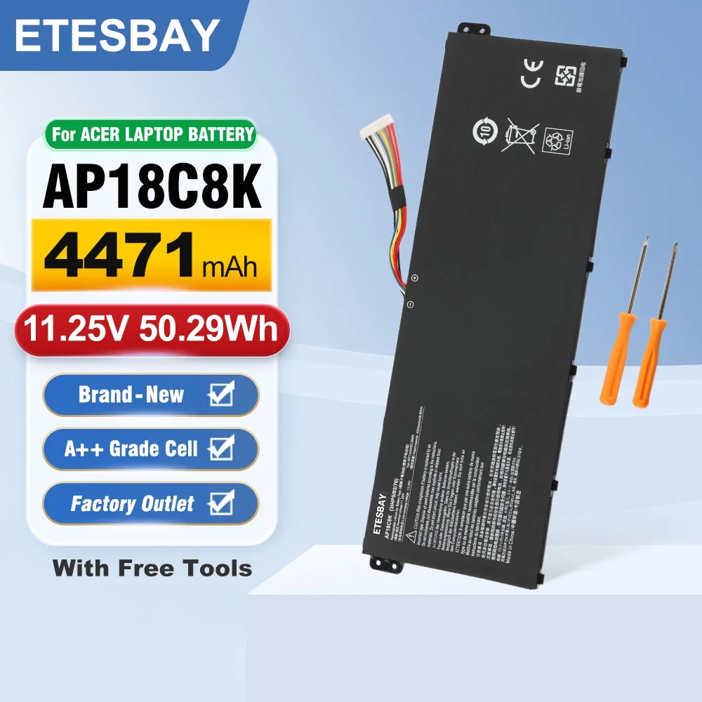 

ETESBAY AP18C8K для Acer Aspire 5 A514-52 A514-52-58U3 Chromebook 314 C933 Swift 3 SF314-42 SF314-57 Аккумулятор для ноутбука