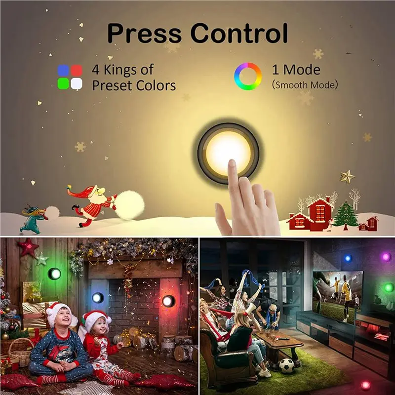 16X Puck Lights With Remote,16 Colors RGB LED Under Cabinet Lights Wireless, Battery Operated Puck Lights
