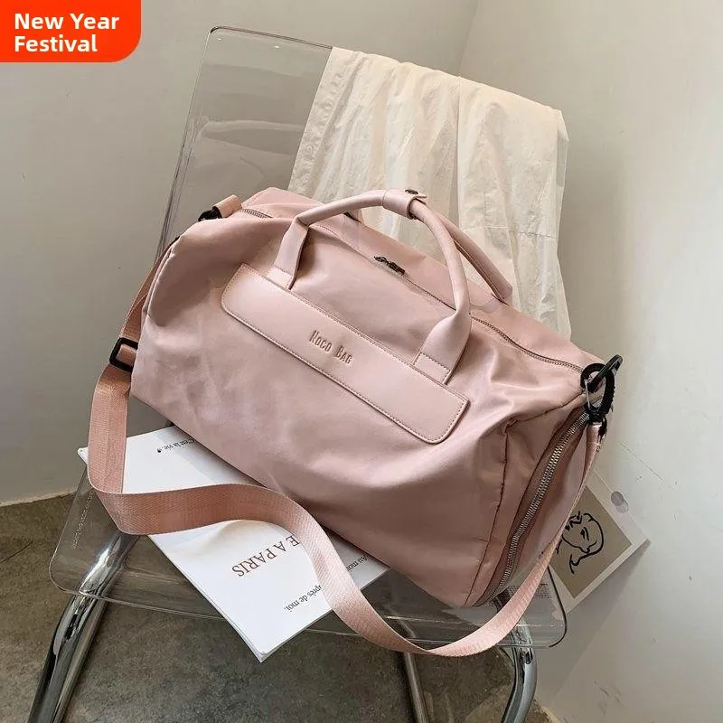 large-capacity-fitness-bag-women's-travel-bag-handheld-short-trip-bag-wet-and-dry-separation-sports-travel-bag-oxford-cloth