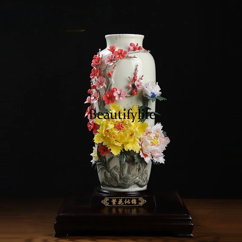 A95 traditional handmade porcelain vase thriving large home living room porch study company ornament