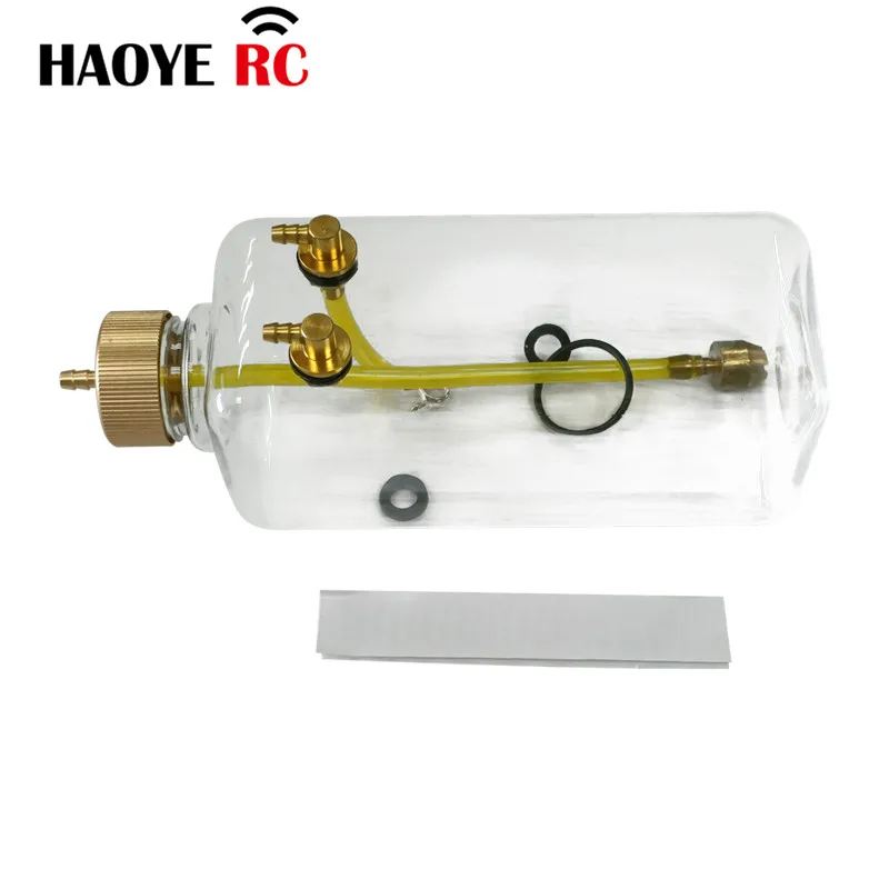 Haoye 1 Pc RC zbiornik paliwa przeźroczyste tworzywo sztuczne 260/360/500/1000/700/1500ML CNC Champaign złota nakrętka do Model samolotu RC