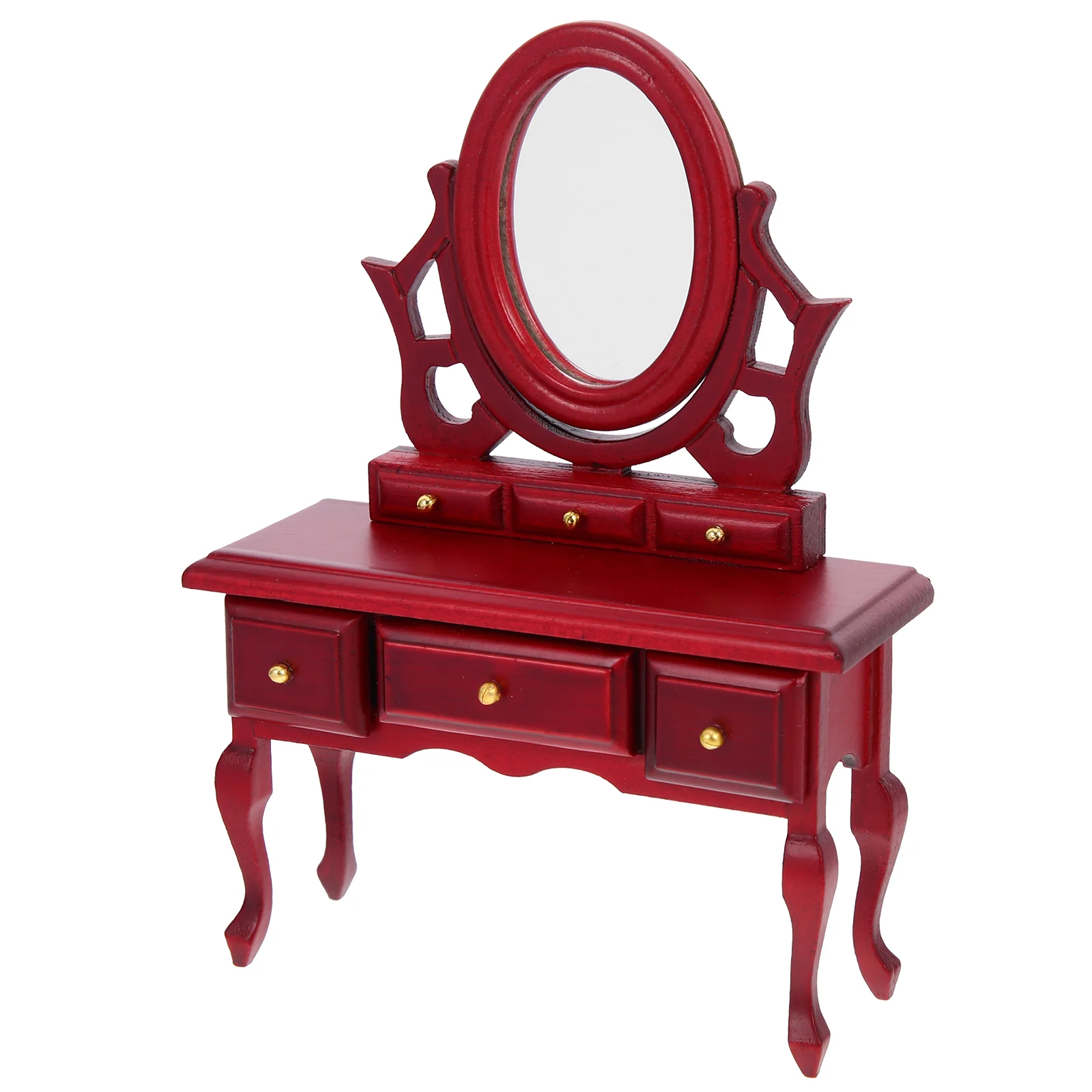 Vanity Table Dollhouse Dresser Miniature Decoration Dressing Furniture Model Small White Desktop