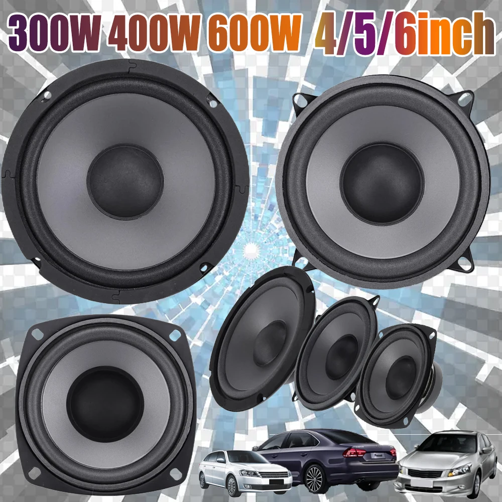 4/5/6 Zoll Autolautsprecher 300-600 W 2-Wege-Fahrzeugtür Auto Audio Musik Stereo Subwoofer Kfz-Lautsprecher mit voller Frequenz