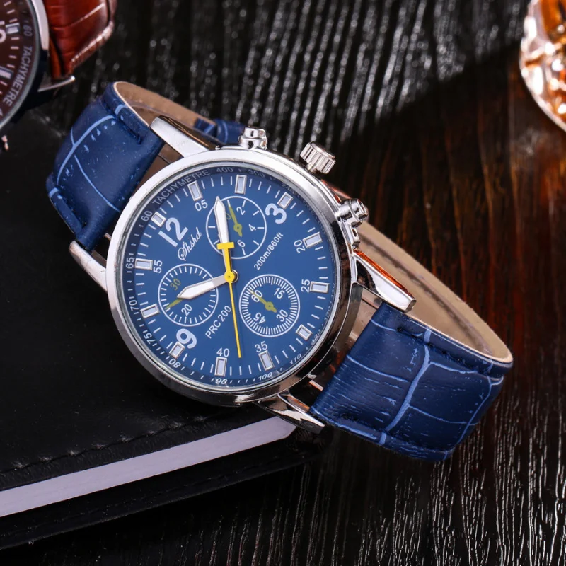 In Stock Foreign Trade Double-Sided Belt Fashion Simple Quartz Watch Men's and Women's Geneva Three Eyes and Six Needles Quartz