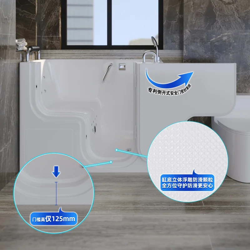 Acrylic side door the elderly bathtub single bidet into the Jacuzzi