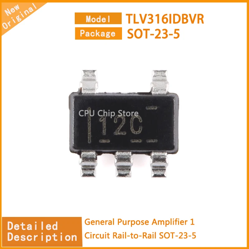 20Pcs/Lot  New Original  TLV316IDBVR  TLV316  General Purpose Amplifier 1 Circuit Rail-to-Rail SOT-23-5