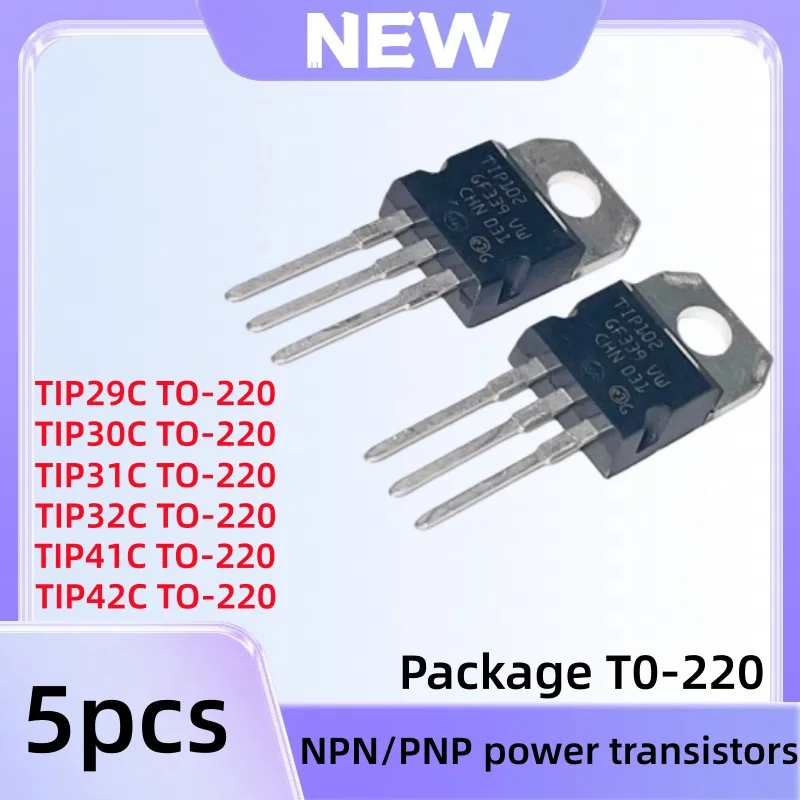 5 قطعة ترانزستورات الطاقة Tip29C Tip30C Tip31C Tip32C Tip41C Tip42C