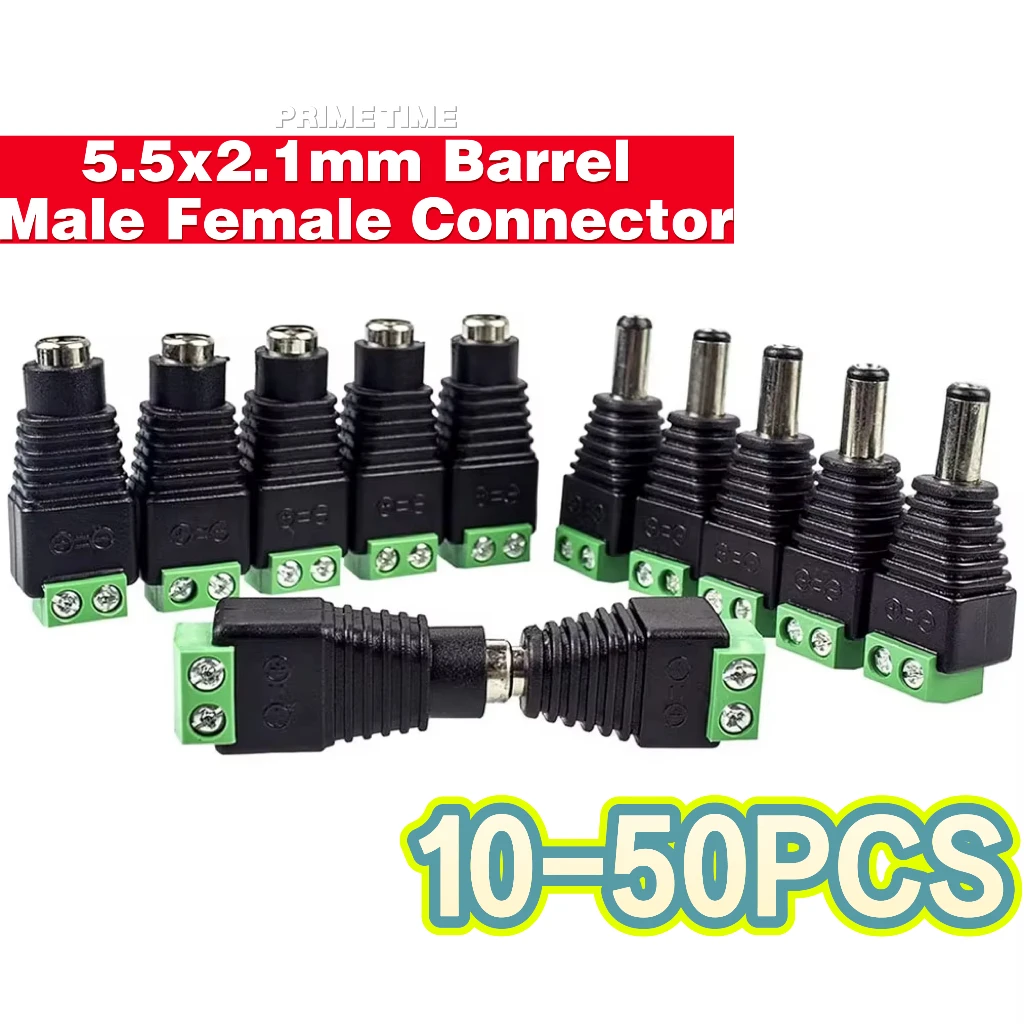 

12V DC 5.5x2.1mm Male Female Barrel Power Connector Jack Plug Socket Adapter for LED Strip Light CCTV Camera Wiring Accessories