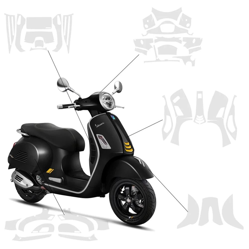 For Vespa GTS 300 gts300 Motorcycle PPF TPU Transparent Protective Film Fairing Paint Anti-scratch Protective Film