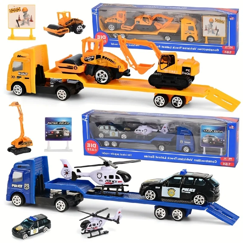 1:64 Mini Alloy Car Engineering Vehicle Set Toy Model for Kids