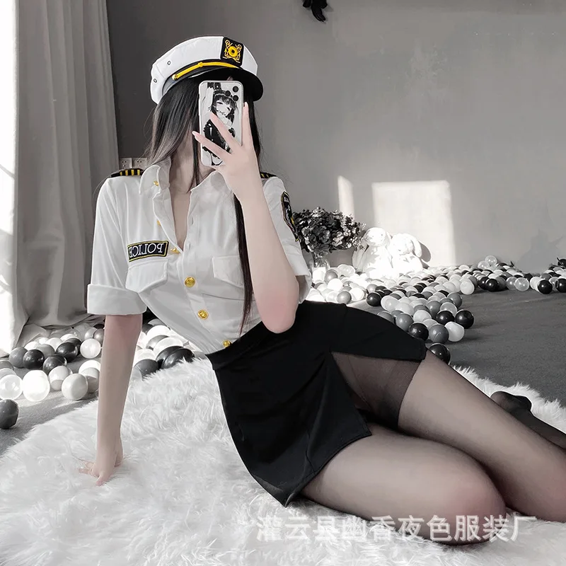 Lin Linting Sexy Underwear Uniform Temptation Pure Desire Clothing Policewoman Suit Flirting Hot Bed Passion