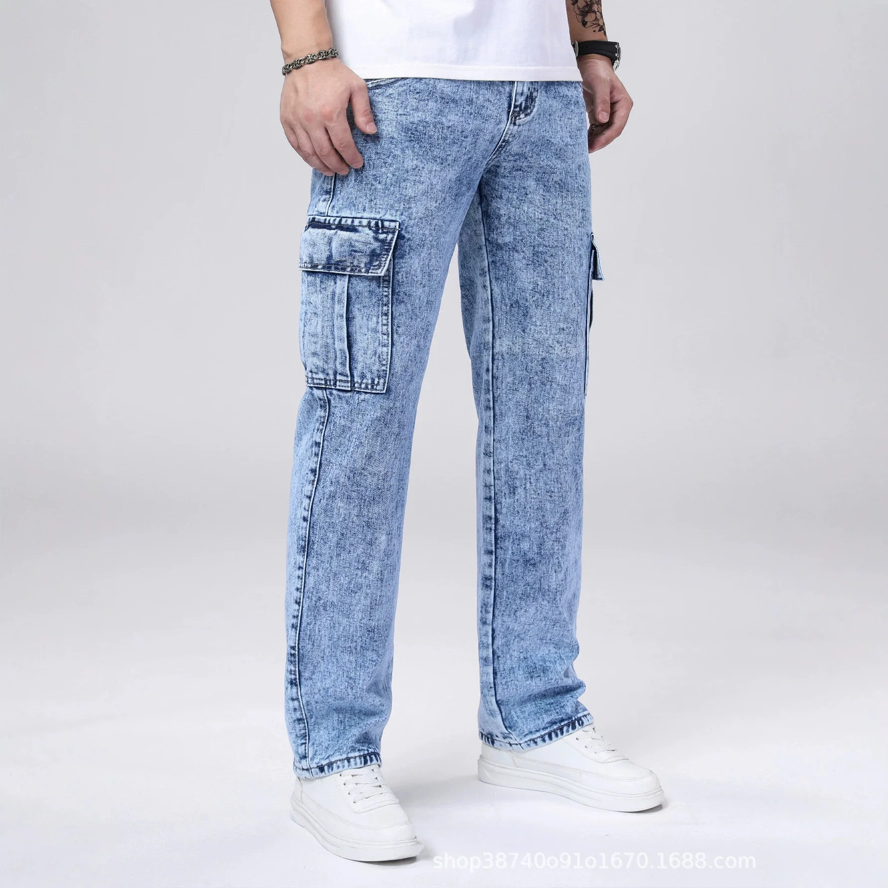 Men's Jeans American Loose Large Size Tooling Straight Casual Fashion Jeans