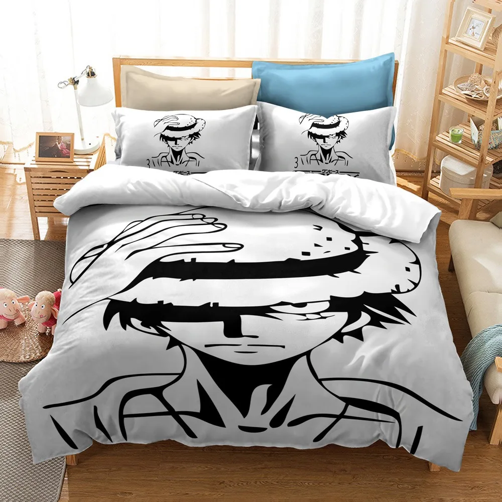 Set di biancheria da letto Anime di un pezzo Set copripiumino youth Monkey D. Rufy Odyssey King Size