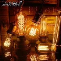 40W E27 Edison Light Bulb 220V ST64 A19 G80 G95 T10 T45 T185 Retro Filament Incandescent Ampoule Bulb Vintage Edison Lamps