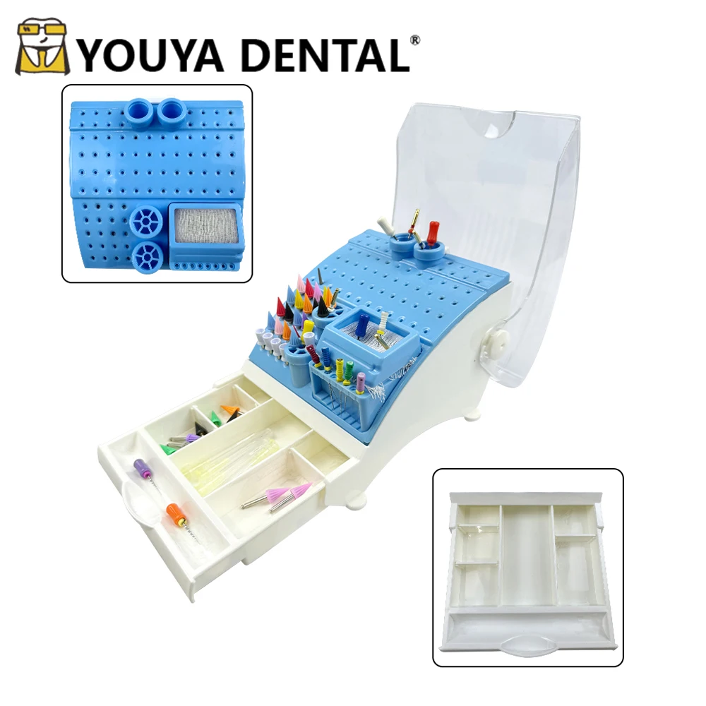 Dental Plastic Bur Box Odontologia Bur Block Instrument Holder Disinfection Box Autoclave Sterilizer Case Drill with Drawer