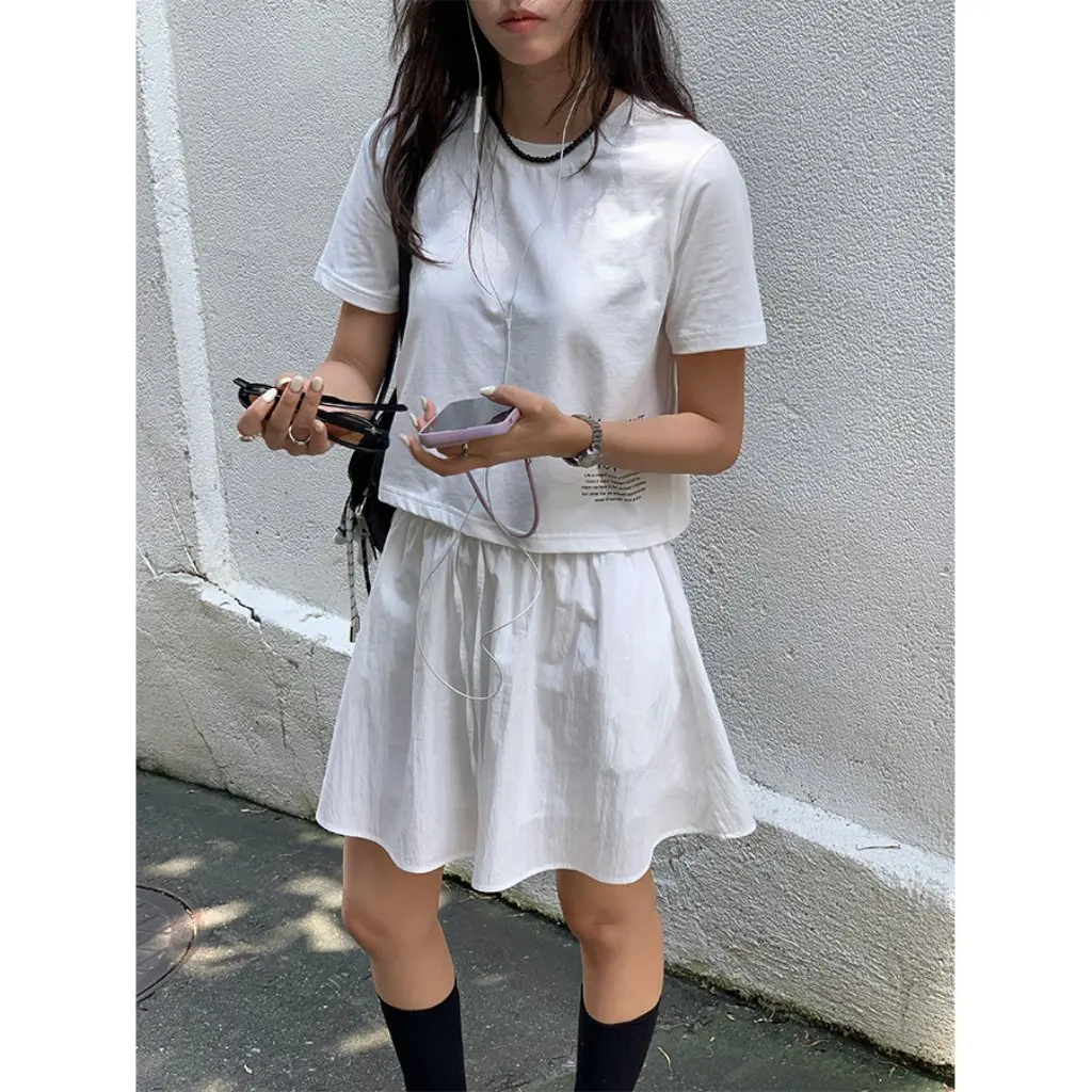 

Women's Korean Style Short-Sleeved T-Shirt Casual Slim Fit Printed Top Versatile Guangzhou Huang Zheng Summer New 520711