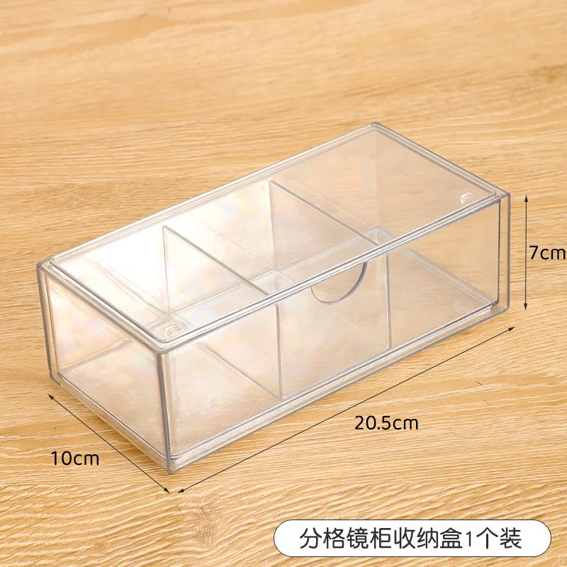 Stackable Clear Acrylic Makeup Storage Box with Lid Bathroom Mirror Cabinet Comestic Tools Organizer for Makeup Brushes Lipstick