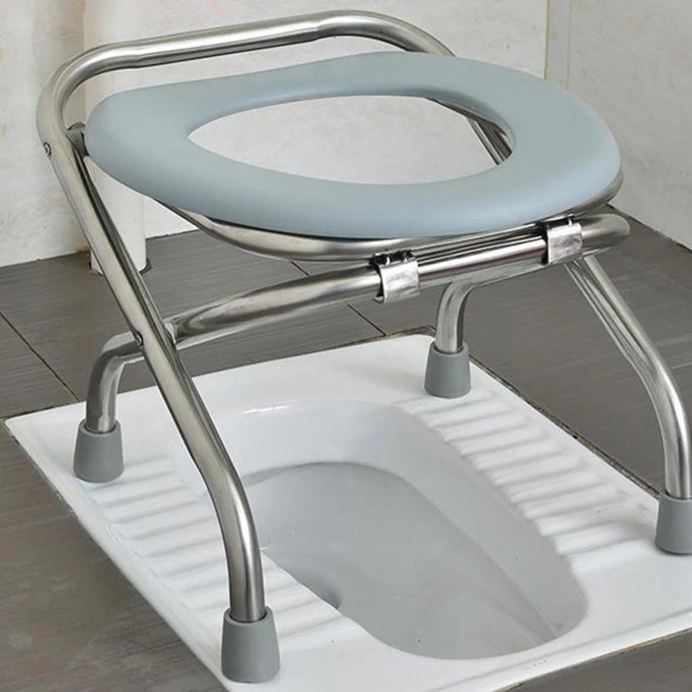 

Portable Camping Toilet Foldable Folding Toilet Stainless Steel Elderly Toilet Stool Pregnant Woman Toilet Stool for Camping/Car