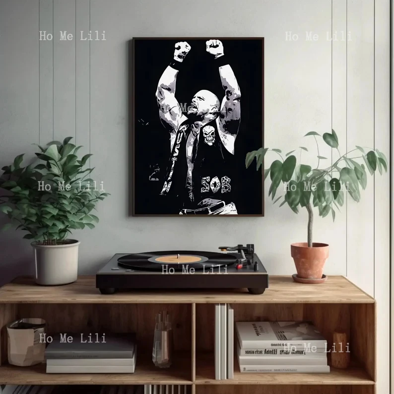 Stone Cold Steve Austin Wrestler Wall Art Decorate