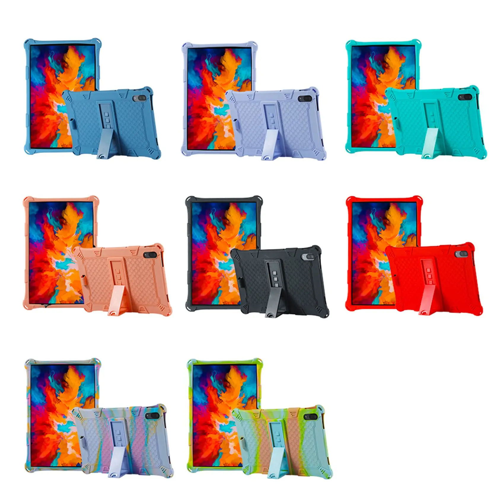 Funda para Lenovo Xiaoxin Pad Pro TB-J706F Funda de silicona de 11,5 pulgadas Funda anticaída con soporte ajustable para tableta y