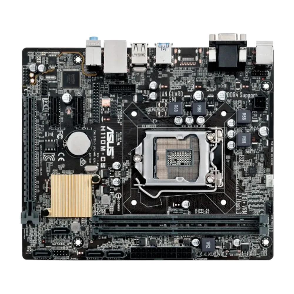 Материнская плата ASUS H110M, материнская плата LGA 1151, поддержка Φ 6700 i7-7700K 6500, ЦП DDR4 Intel H110 USB3.0 PCI-E 6100 ATX