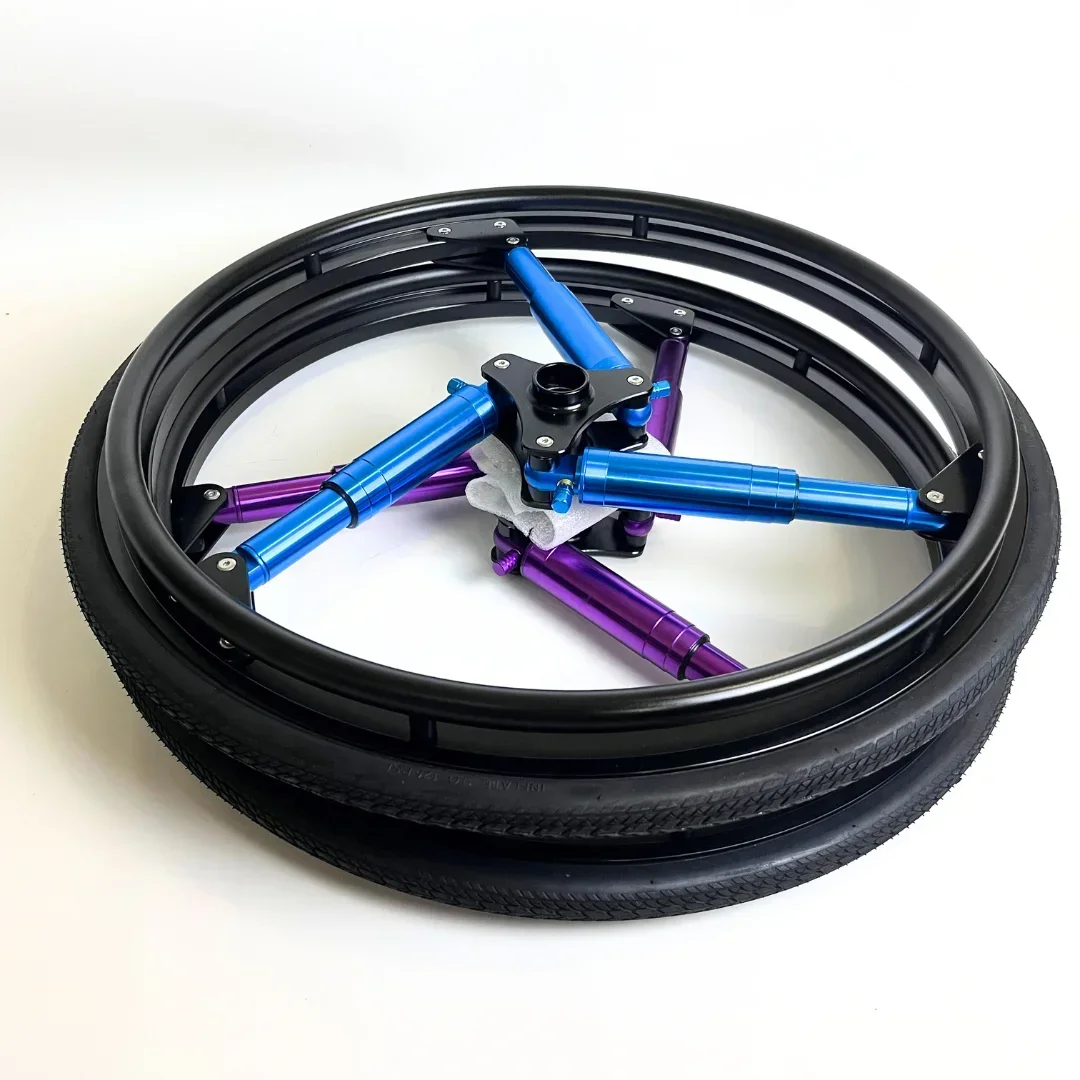 1 Pair 24 Inch Wheel Sports Wheelchair, 24×1 Titanium Alloy Shock-Absorbing Rear Wheel  Pneumatic shock absorber wheel