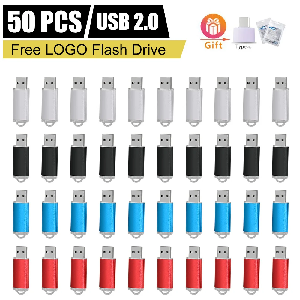 

50 шт./лот USB-флеш-накопитель 128 ГБ Бесплатный индивидуальный логотип Pen Drive 64 ГБ Оптовая продажа Memory Stick 32G Черный Pendrive 16G Лазерная гравировка 8G