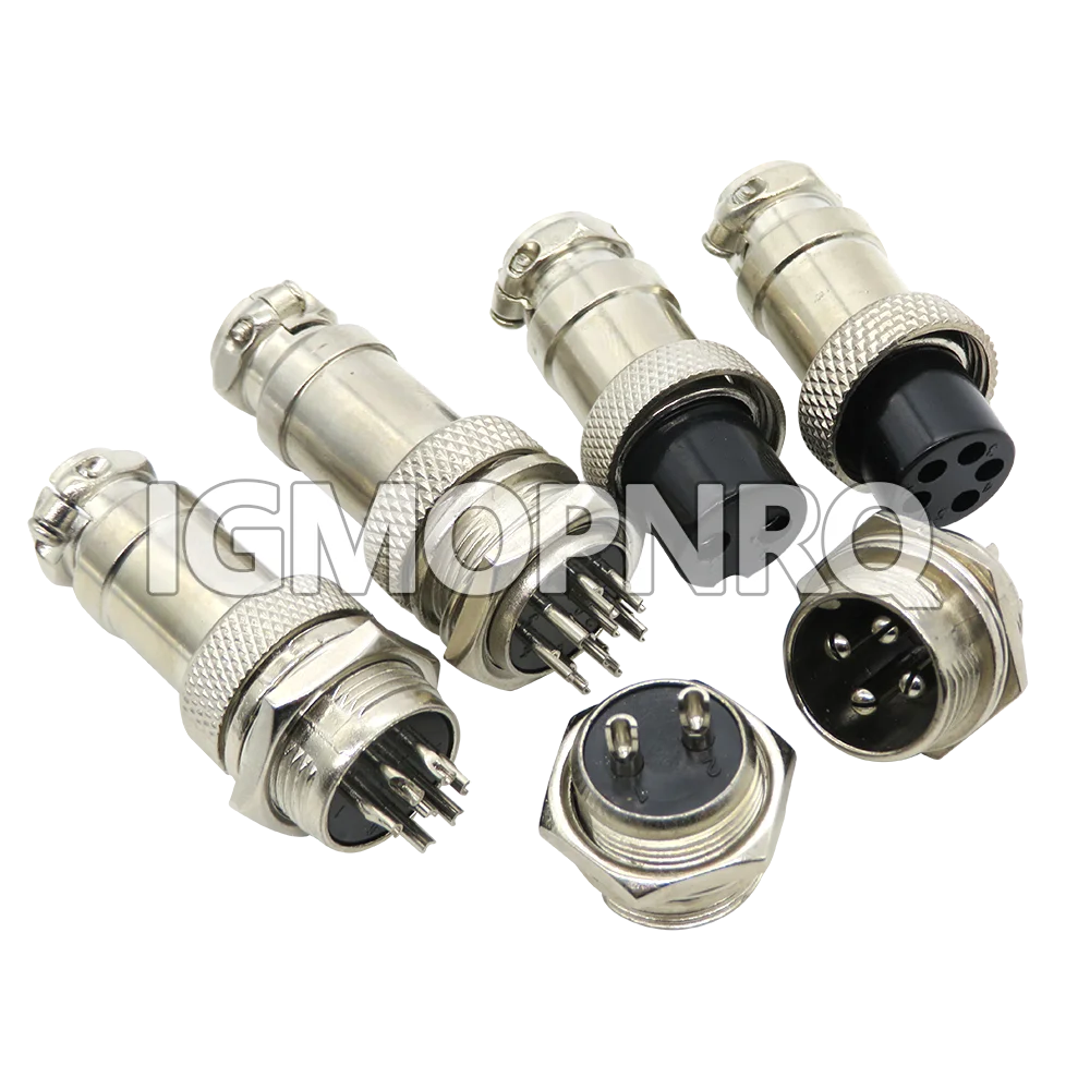 1Set GX16 2/3/4/5/6/7/8/9 Pin Male & Female 16mm Metal Circular Aviation Connector  Socket Plug 2PIN 3PIN 4PIN 5PIN 6PIN