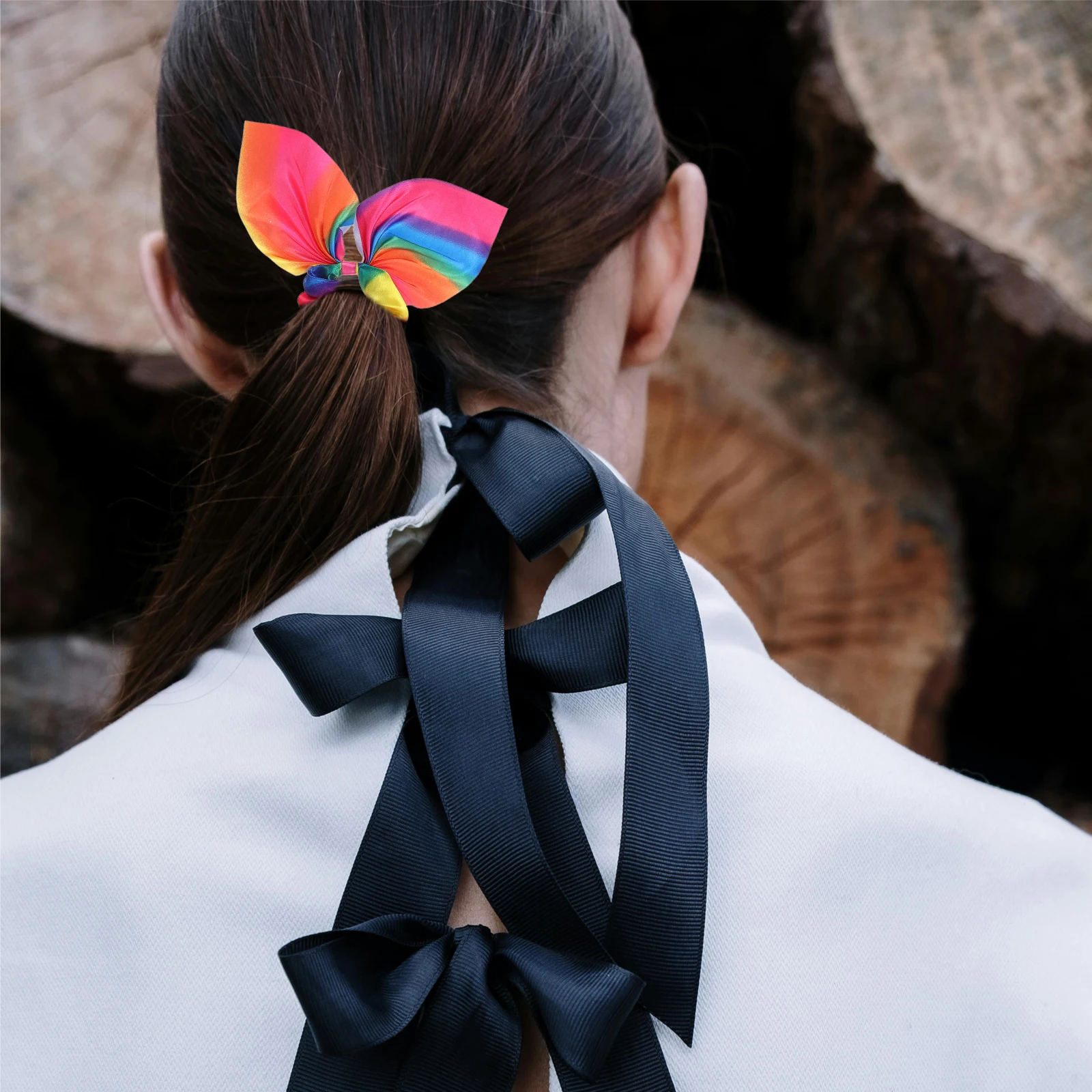 

2 Pcs Ear Rope Rabbit Ear Hair Tie Elastic Ponytail Holder Scrunchies for Girls Hair Accessories Daily Stylish Gift