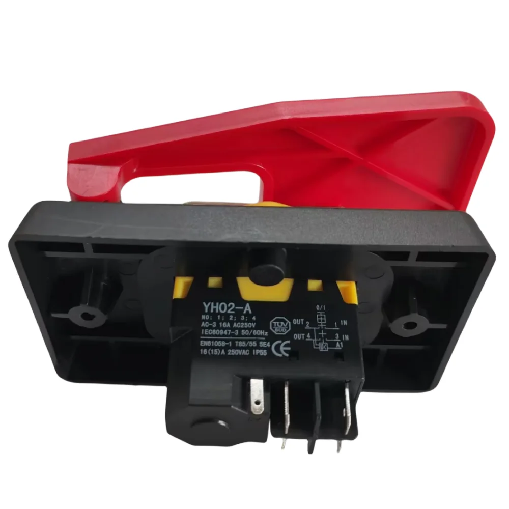 Off-On Red Cover Emergency Stop Push Button Switch 16A Power-Off/Undervoltage Protection Electromagnetic Start Switch