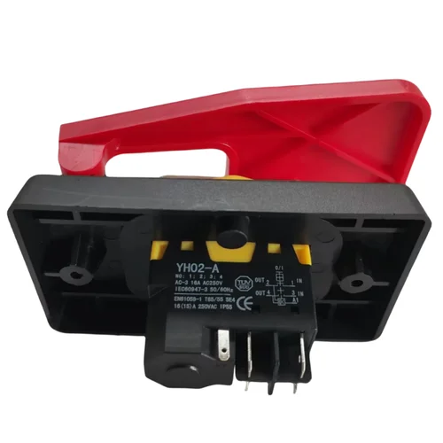 Imagen 2 del producto Interruptor de botón de parada de emergencia, cubierta roja, apagado, protección contra bajo voltaje, interruptor de arranque electromagnético, 16a