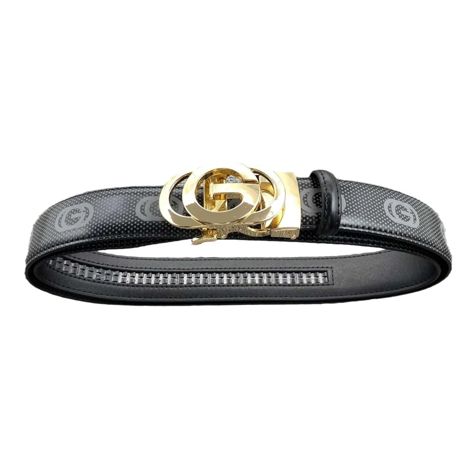 Ikat Pinggang Pria Kelas Atas dengan Gaya Eropa dan Amerika, Kulit Asli, Sabuk Bisnis Kasual Kulit Sapi Gesper Otomatis Baru yang Trendi