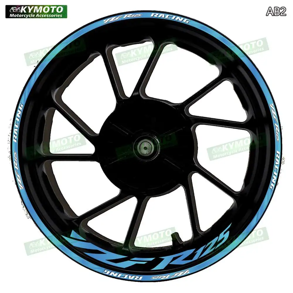 

Наклейки на переднее и заднее колеса, 17 дюймов, для мотоцикла YZF R125 R 125, градиентные светоотражающие наклейки на обтекатели и ступицы колес