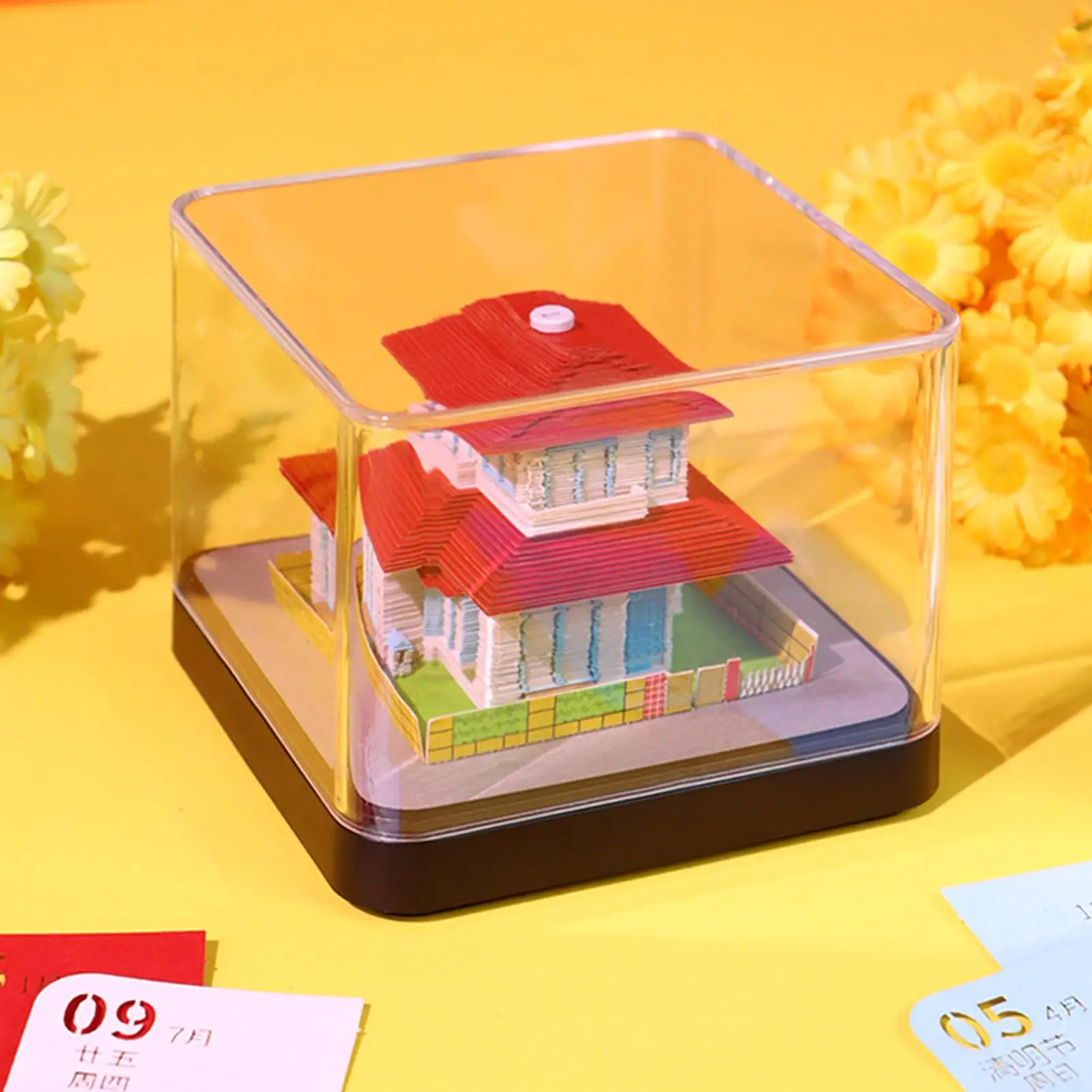 

2026 Desk Calendar 3D Paper Sculpture House Tear-away Calendar Schedule Planning Accessory Desktop Decoration For Marked