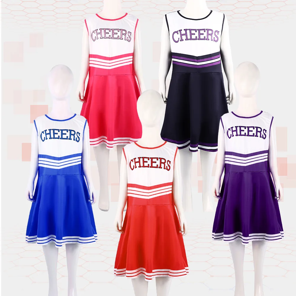 Summer Holiday Adults Tank Top Cheerleading Uniform Suit Letter Printing Slim Fit Dance Dress Fancy Sports Set Role Playing Suit