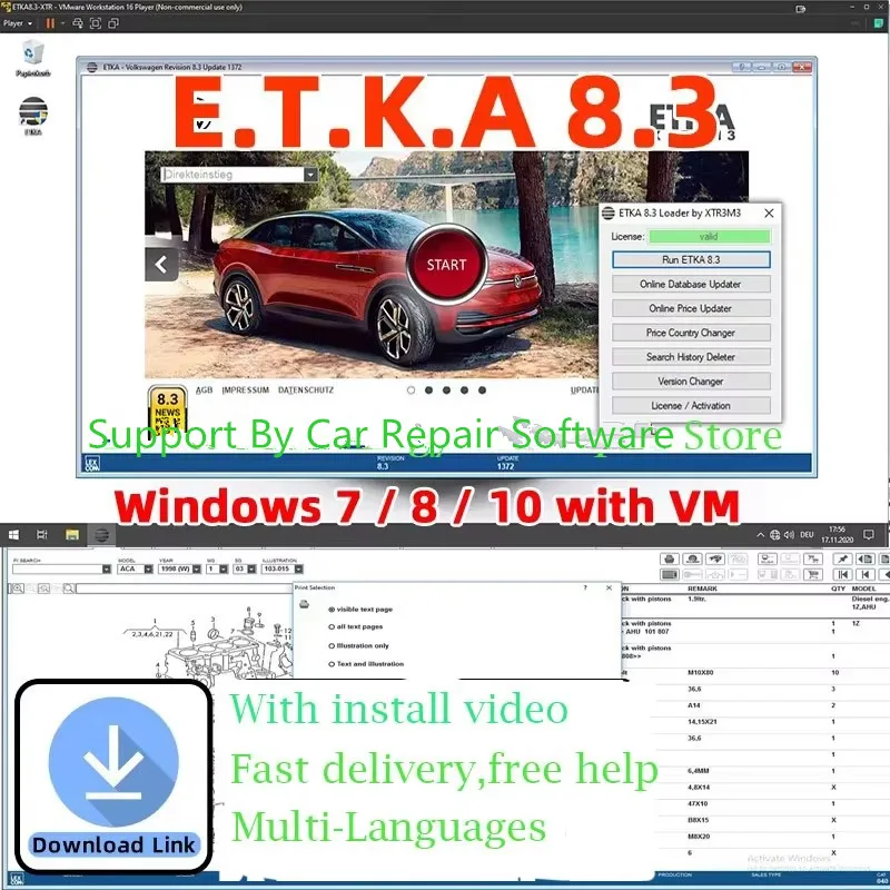 2023 elsawin 6.0 with etka 8.3 software Repair Software Group Vehicles Electronic Parts Catalogue for A-udi for V-W A