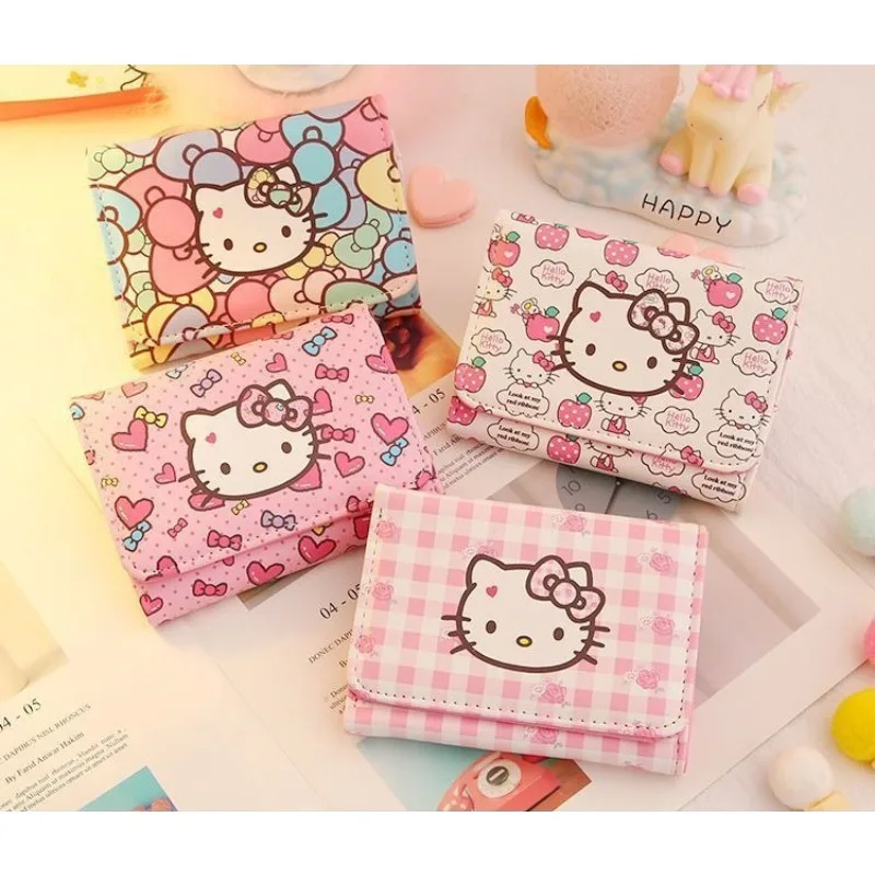 

Hello Kitty Sanrio Kuromi Multiple Card Slots Card Holder Cartoon Cute Large Capacity Buttons Card Holder Folder Child Gift