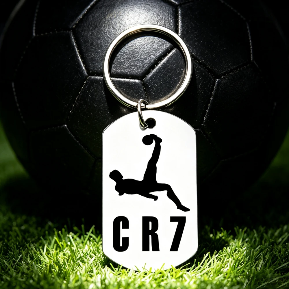 Stainless Steel Key chain Football Soccer Star Cristiano Ronaldo Leo Messi Key ring Charming Jewelry