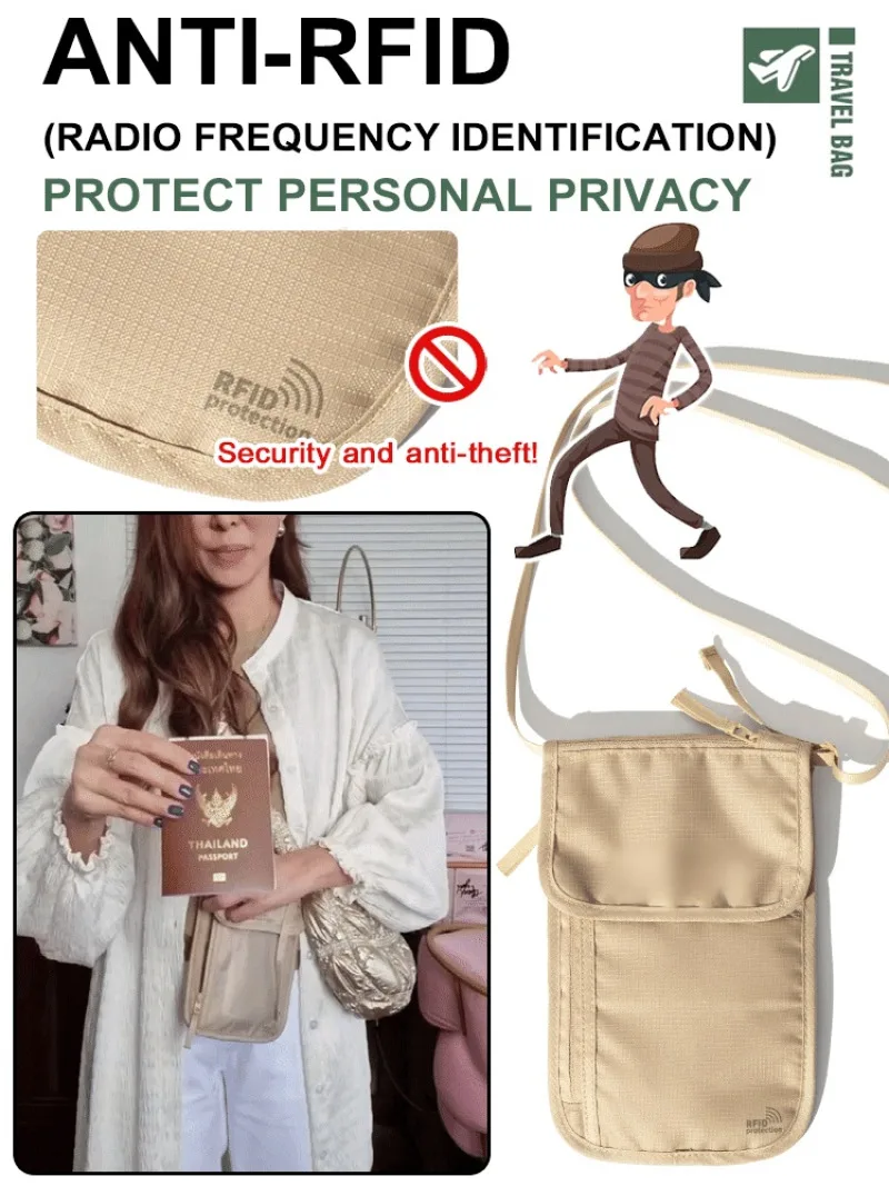 Travel document bag Lightweight multi-functional storage bag Passport holder mobile phone storage Waterproof anti-theft bag